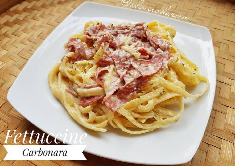 Resep Fettuccine Carbonara Anti Gagal