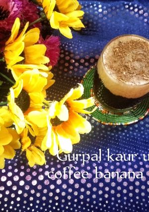 A picture of Coffee banana latte 🍌☕.