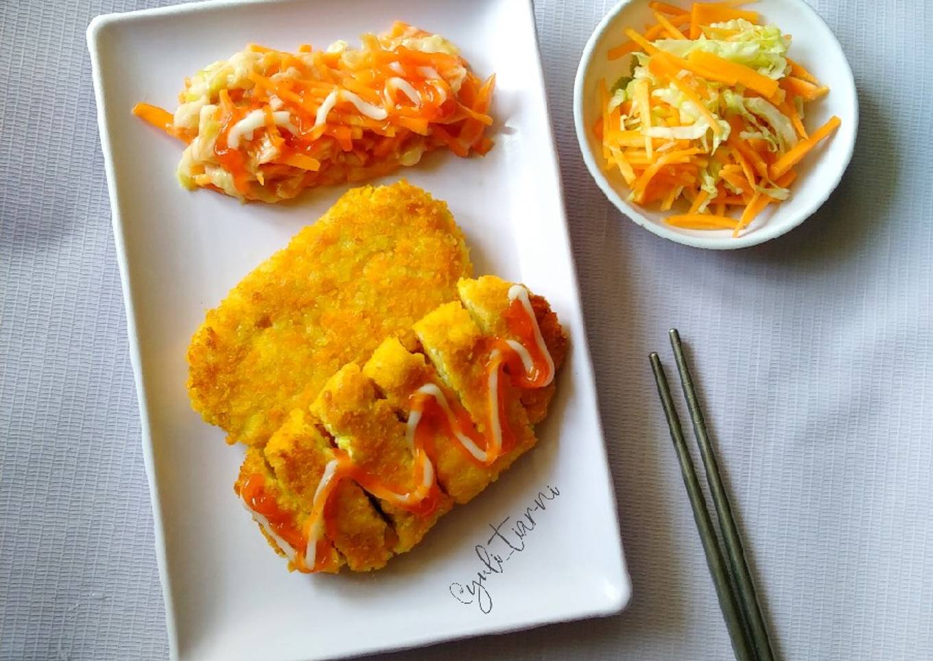 Tahu Katsu Salad Hokben - resep kuliner nusantara