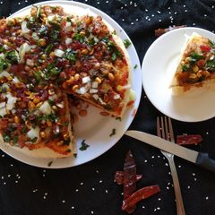 A picture of Dabeli dhokla cake.