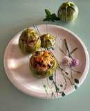 Zucchine tonde ripiene di verdure e cereali 🌷