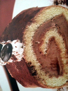 A picture of coffee roulade.