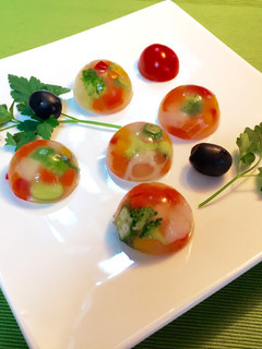 A picture of Cute and Easy Vegetable Terrine Using a Takoyaki Maker.