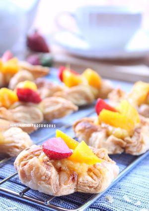 Foto resep Fruit Danish Pastry with Lemon curd
