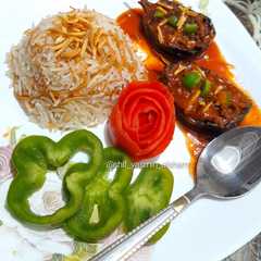 قوارب الباذنجان المحشي باللحم🍆 😋-レシピのメイン写真