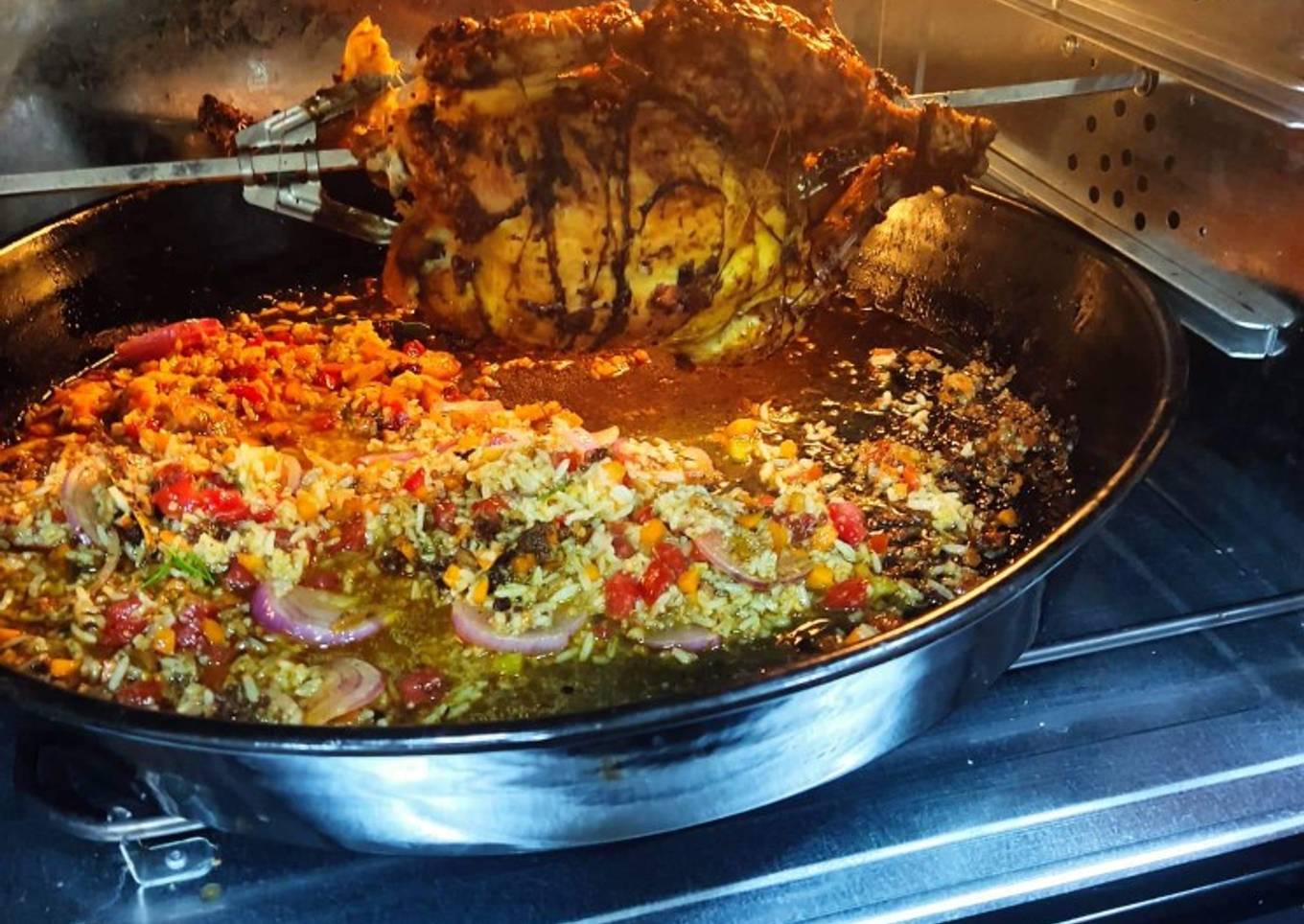 Poulet rôti au riz basmati