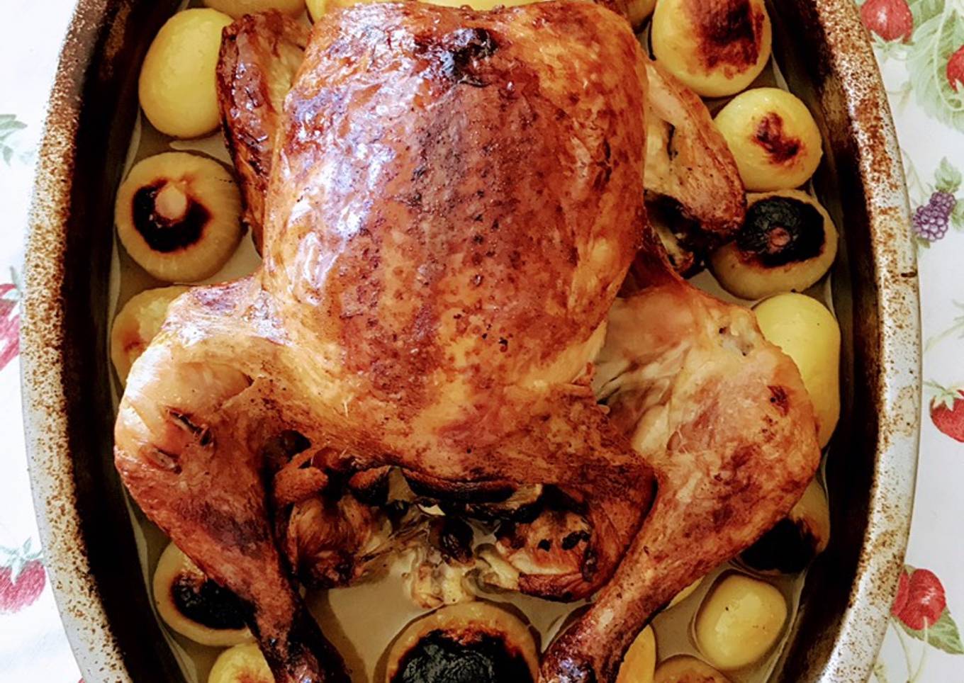 Pollo asado al limón con su toque de curry