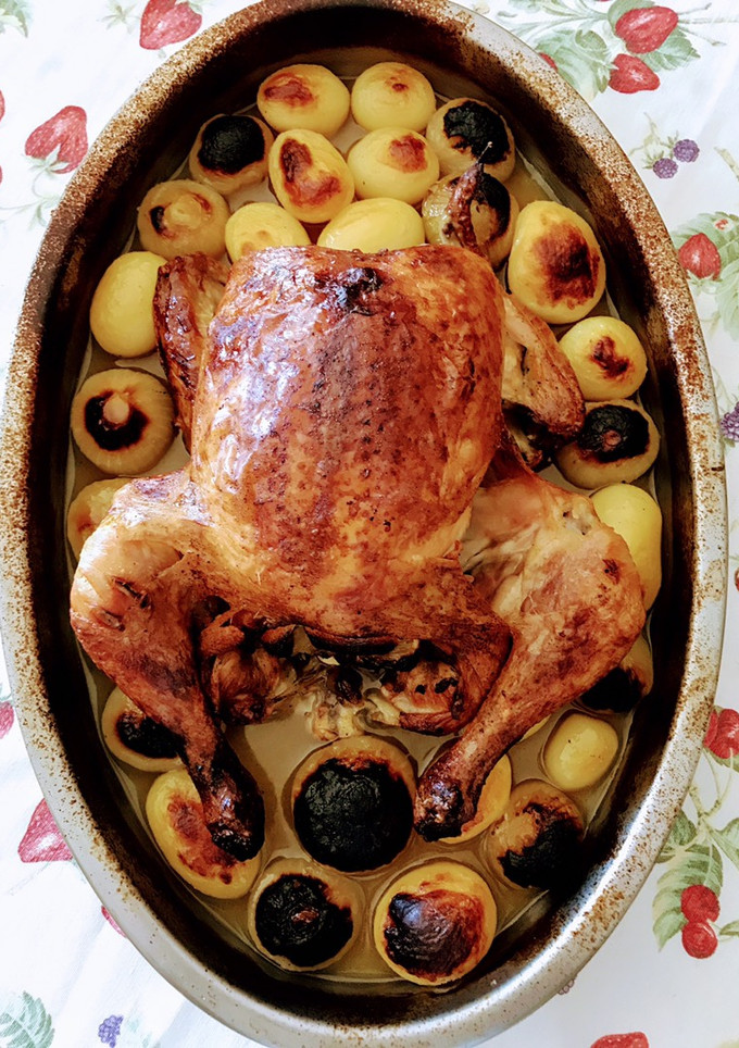 Una foto de Pollo asado al limón con su toque de curry