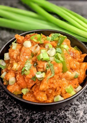A picture of Teriyaki chicken.