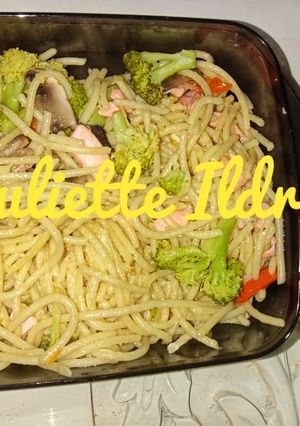 Foto resep Spaghetti Aglio Olio Salmon