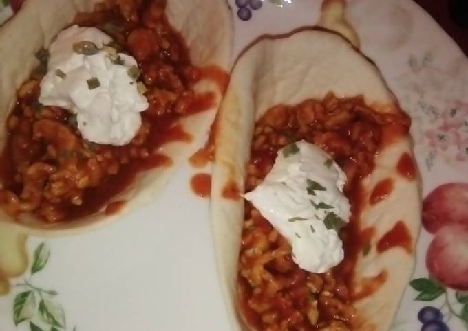 Chicken sloppy joe in taco bowl recipe main photo