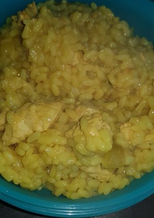 Une photo de Risotto poulet courgette cookeo