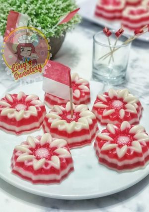 Foto resep Kue lapis bunga merah putih