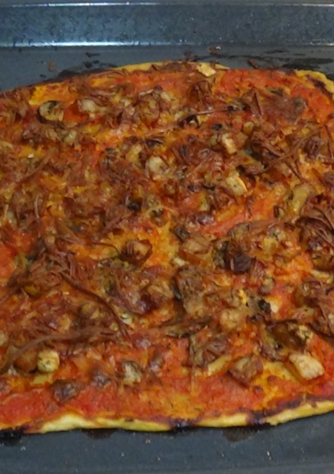 Una foto de Pizza de bacon y boletus