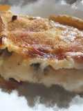 Lasaña de Quesos, champiñones, y cebolla