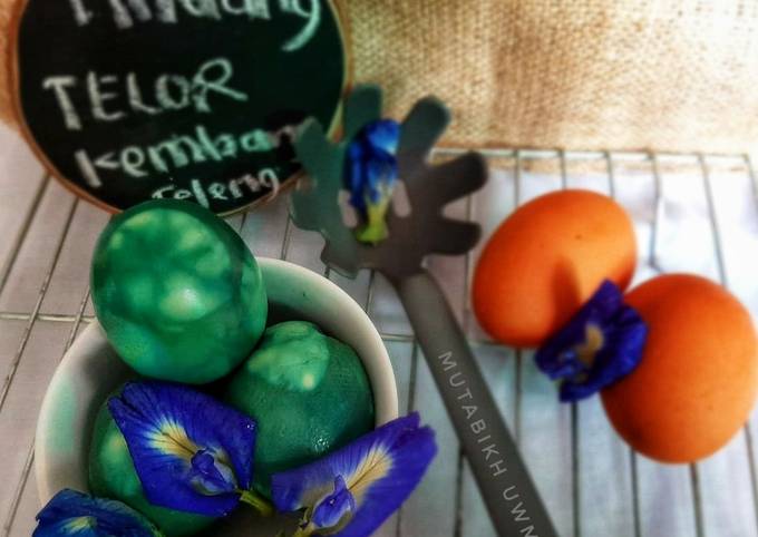 Wajib coba! Resep memasak Telur Pindang Bunga Telang💙 untuk Lebaran  sempurna