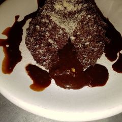 A picture of No heat Emoji chocolate lava cake.