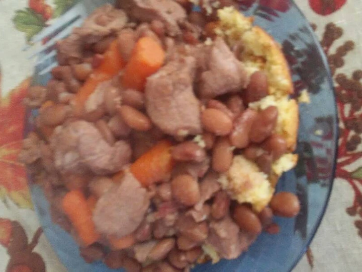 Recipe Pinto beans with pork over cornbread the Awesome  Perfect