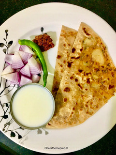 A picture of Aloo Paratha Punjabi style Cook with Chef Phani.