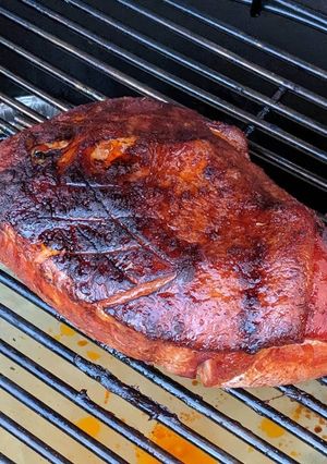 A picture of Home smoked ham.
