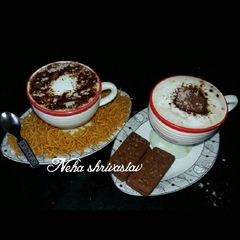 A picture of Creamy coffie in microwave.