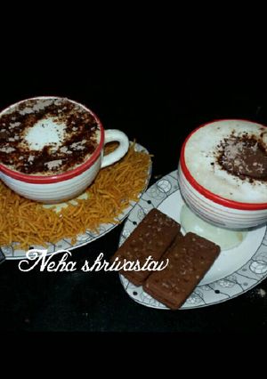 A picture of Creamy coffie in microwave.