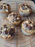 Muffins aux bananes bien mûres et pépites de chocolat