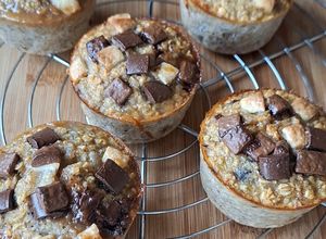 Une photo de Muffins aux bananes bien mûres et pépites de chocolat