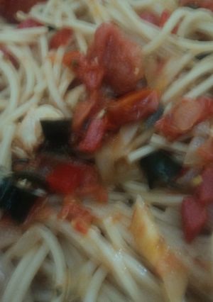 Una foto de Pasta mexicana de navidad con chile poblano geras