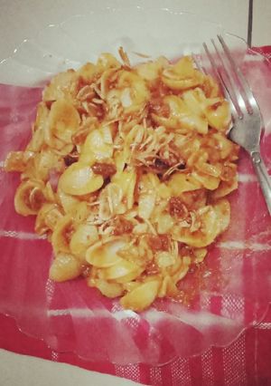 Foto resep Spageti makroni brambang goreng