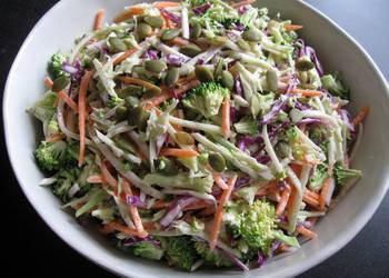 Easy Making Recipe Broccoli Slaw with Creamy Dressing Delicious