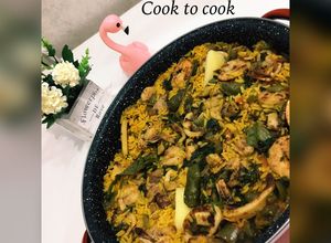 صورة لوصفة بايلا او باييا او بقية paella