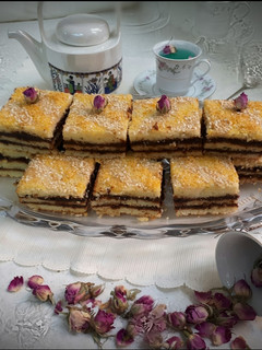 عکسی از دستور اسلایس کیک خرما