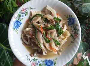 Foto resep 1. Sayur Jamur Tiram Daun walang geni