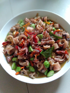 Foto resep Tumis cumi asin pete