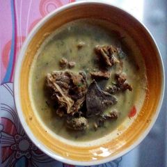 A picture of Seafood Chevon Offals Pepper soup.