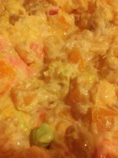 A picture of Fluffy creamy fruit salad.