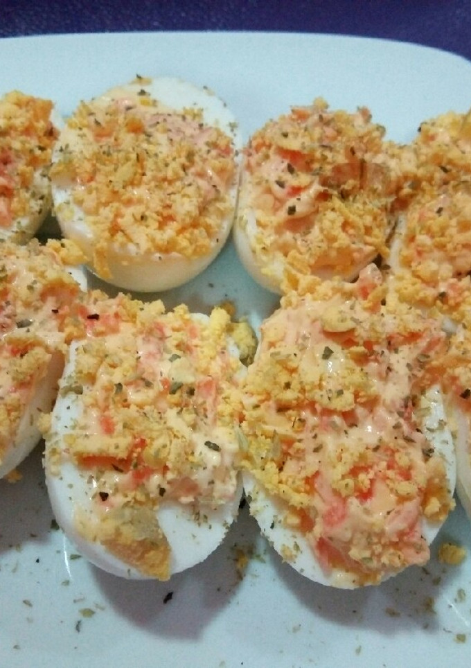 Una foto de Huevos rellenos vegetales
