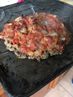 Una foto de Pizza vegana SIN GLUTEN y que ayuda a adelgazar