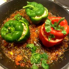 Stuffed Paneer Capsicum A picture of Stuffed Paneer Capsicum.