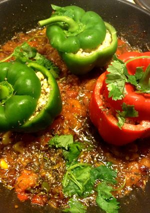 A picture of Stuffed Paneer Capsicum.