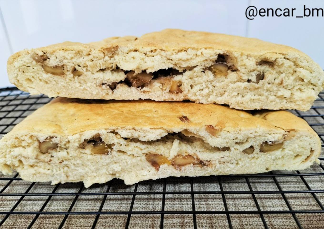 Pan plano de nueces en microondas y airfryer