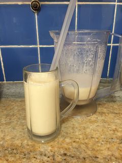 Una foto de Licuado proteico de banana