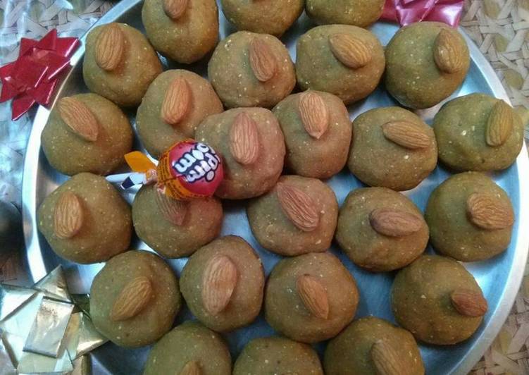 How to Prepare Super Quick Homemade Roasted Chana ladoo#anniversary.post.27