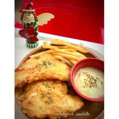 A picture of Fish and Chips with Soda Water Batter.