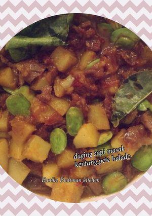 Foto resep Daging sapi masak kentang,pete balado