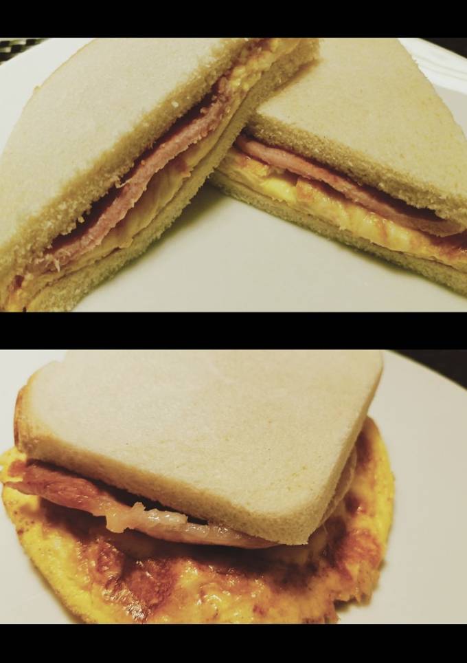 Smoked cheese omelette and bacon sandwich Recipe by Miss Fluffy&amp;#39;s ...