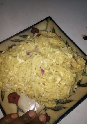 A picture of Pineapple Scrabbled Eggs Indomie.
