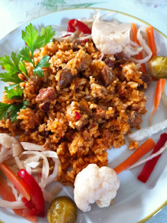 Rizseshús, sertés combbal és füstölt tarjával recept fotója