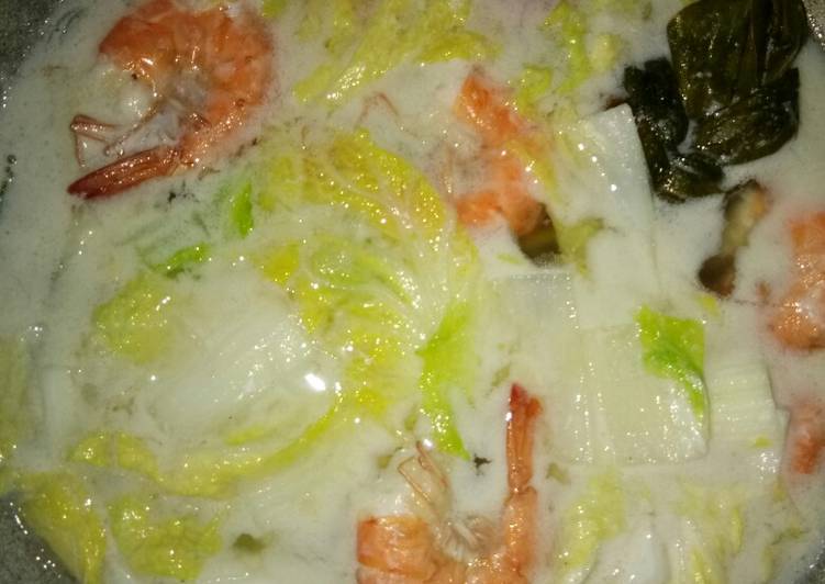 Tumis santan putih udang dan sawi putih 😋